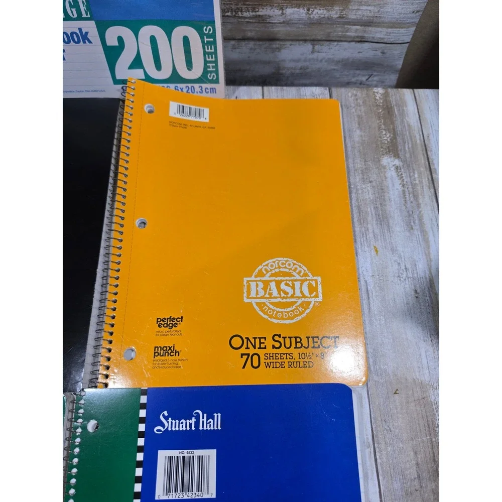 Mead Norcom Stuart Hall Notebook Bundle College Wide Ruled Paper Lot 8ct READ